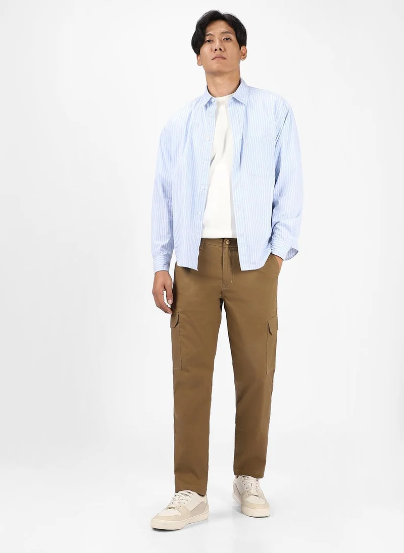 Urbano Fashion  Urbano Fashion Men's Khaki Regular Fit Solid Cargo Chino Pant With 6 Pockets for Men | Best Price UAE